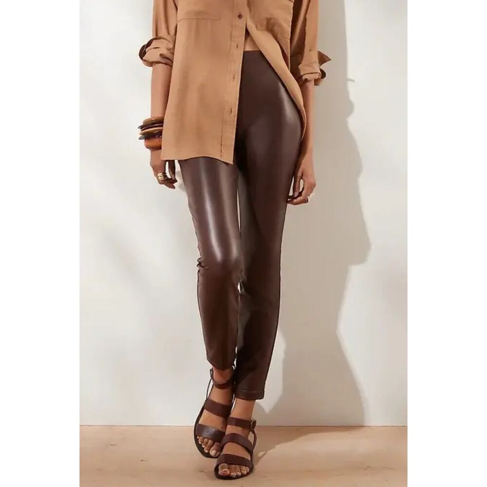 Banana Republic Dark Brown Faux Leather Leggings Size XSP